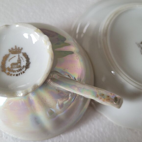 Vintage Hallerstein Bavaria Porcelain | Tea Cup & Saucer - Picture 3 of 6